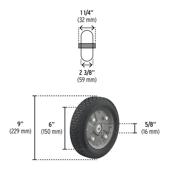 RUEDA SOLIDA TRUPER  9" RD-92 P/CARRO YEGUA  45487